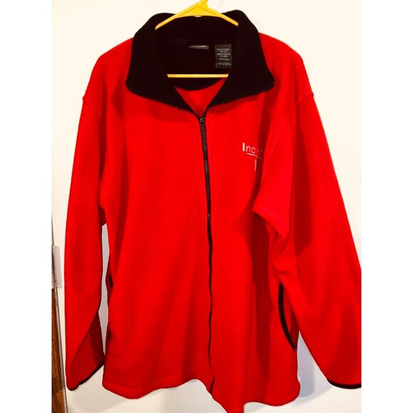 Indiana University Red Fleece Jacket Full Zip Large Pro Edge 100% Polyester - Picture 2 of 5